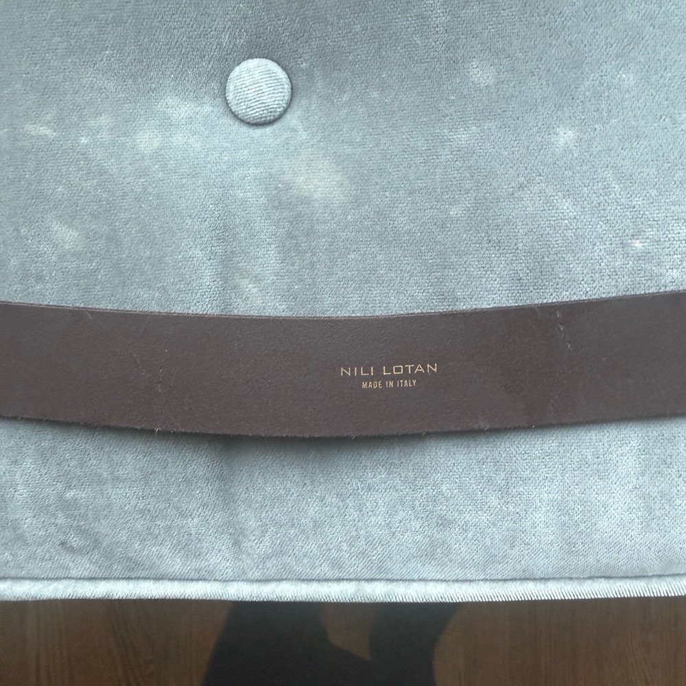 Nili Lotan Chocolate Leather Belt with Gold Buckle - Picture 8 of 8